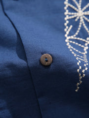 刺し子稲妻オープンカラーシャツ