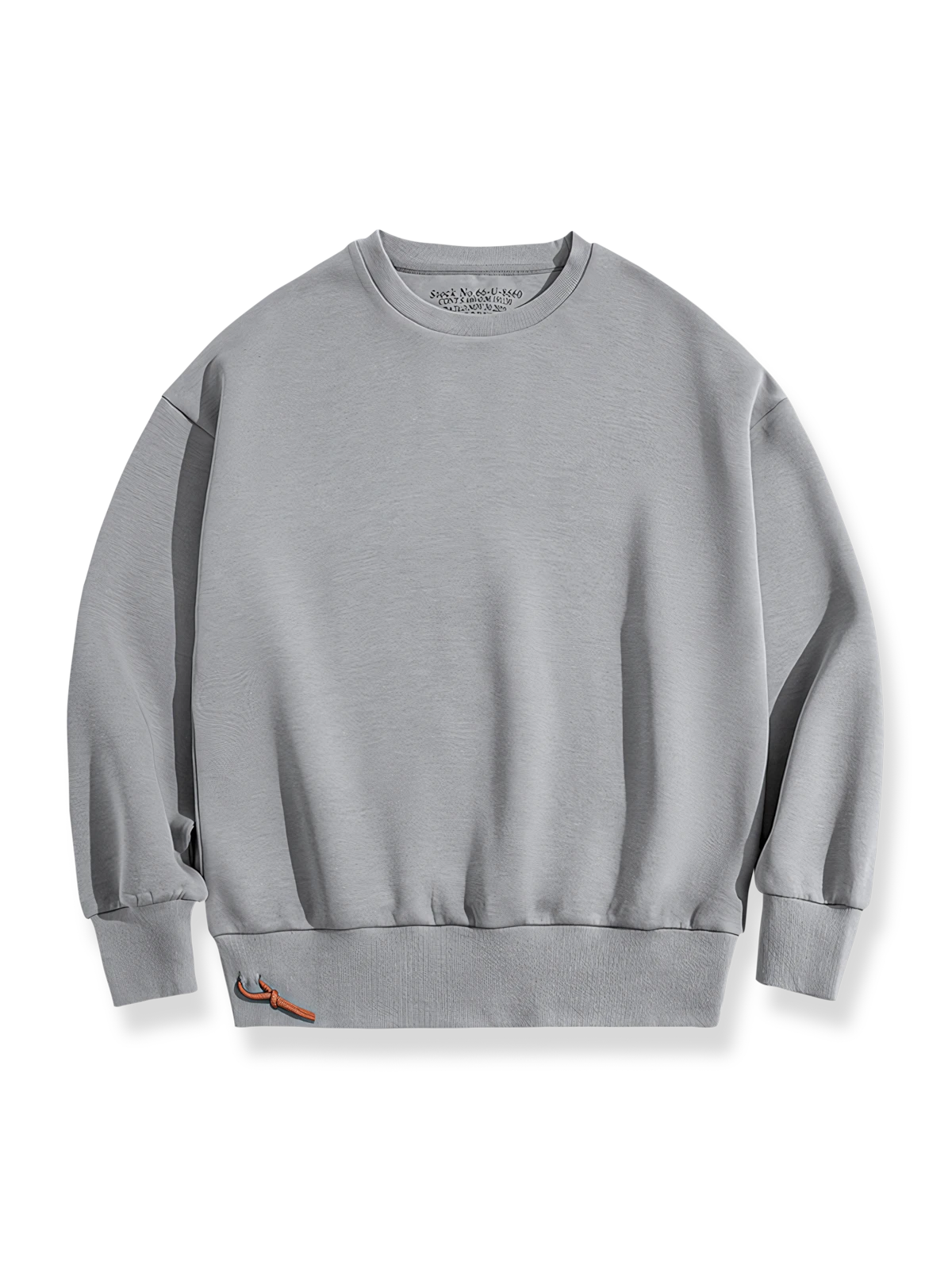 ドロップショルダーと裾ドローストリング結びのスキューバニットスウェットシャツ