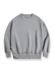 ドロップショルダーと裾ドローストリング結びのスキューバニットスウェットシャツ