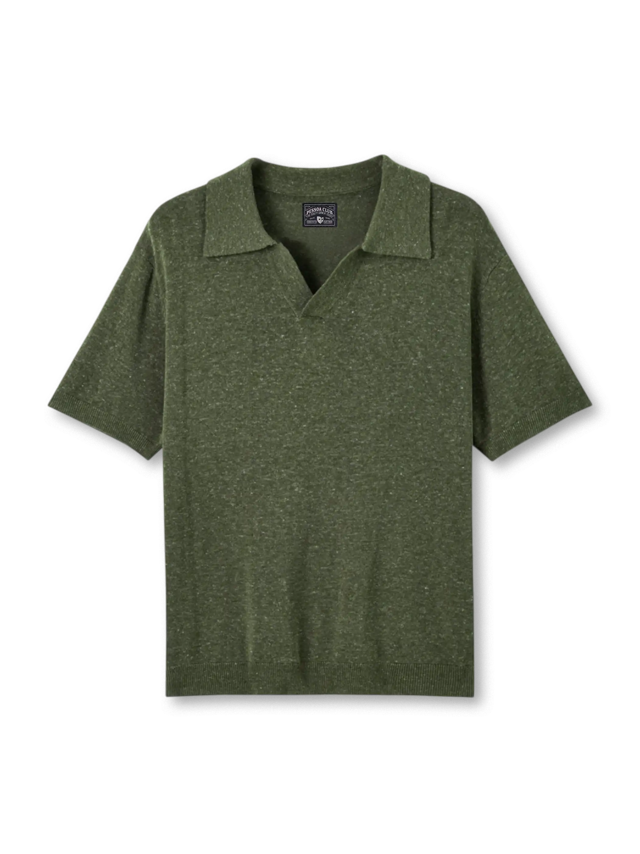 軽やかな透かし編みとVネックが際立つシーガルVネックポロ