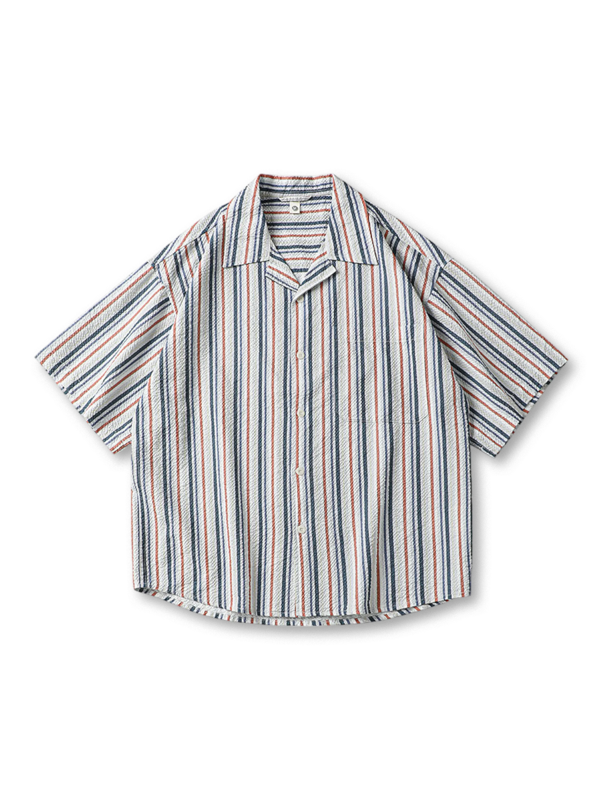 バブル格子テクスチャーと多機能ポケットが特徴のシアサッカーショーツ