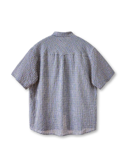 ヴィンテージシアサッカーギンガムチェックジップアップシャツ