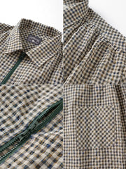 ヴィンテージシアサッカーギンガムチェックジップアップシャツ