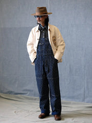 抜染デニムオーバーオール