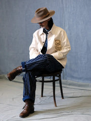 抜染デニムオーバーオール