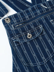 抜染デニムオーバーオール