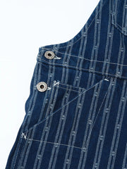 抜染デニムオーバーオール