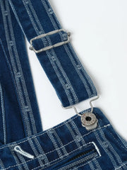 抜染デニムオーバーオール