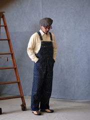 抜染デニムオーバーオール