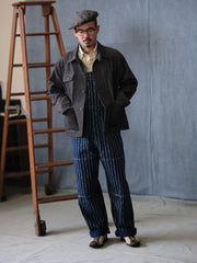 抜染デニムオーバーオール