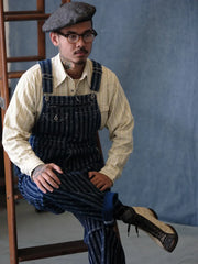 抜染デニムオーバーオール