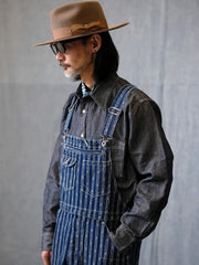 抜染デニムオーバーオール