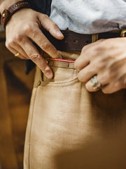 セルビッジ ラウデニム ストレートジーンズ