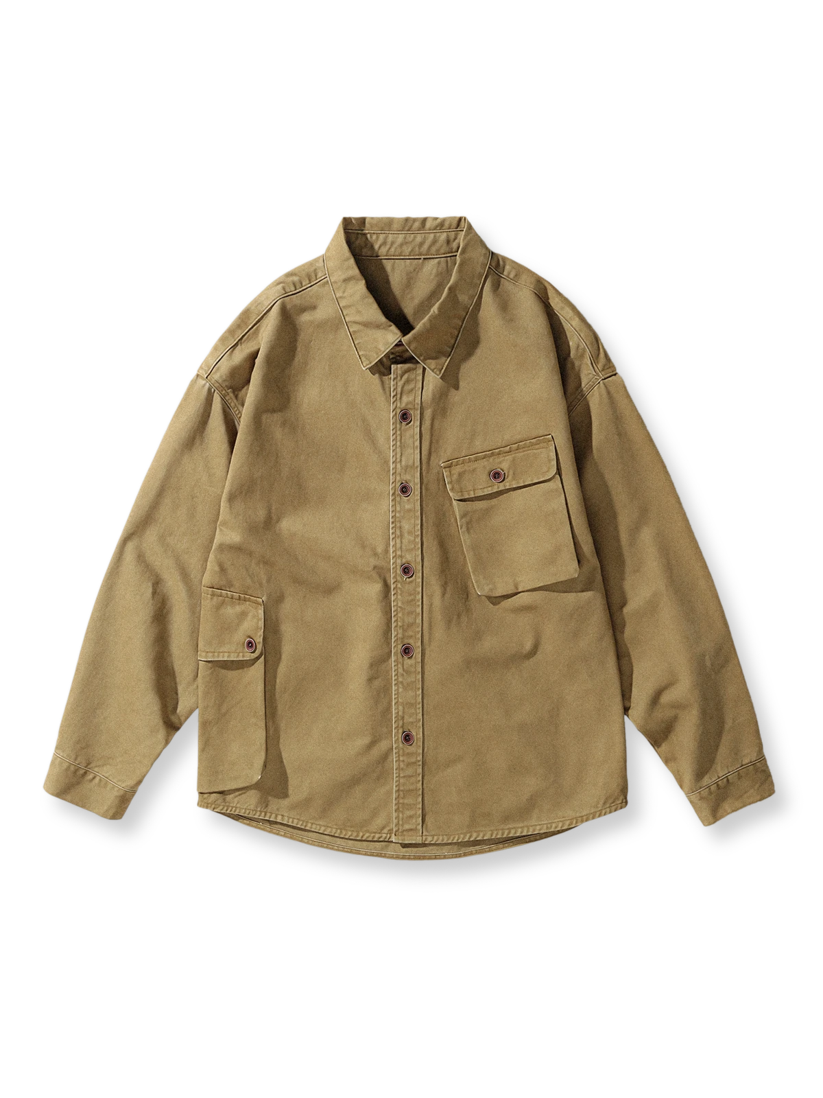 サイドポケットがアクセントのコットンワークシャツ