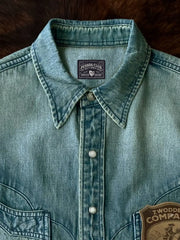 シルバースナップ ウエスタンデニムシャツ