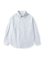 クラシックなストライプ柄で快適なルーズフィットのコットンシャツ