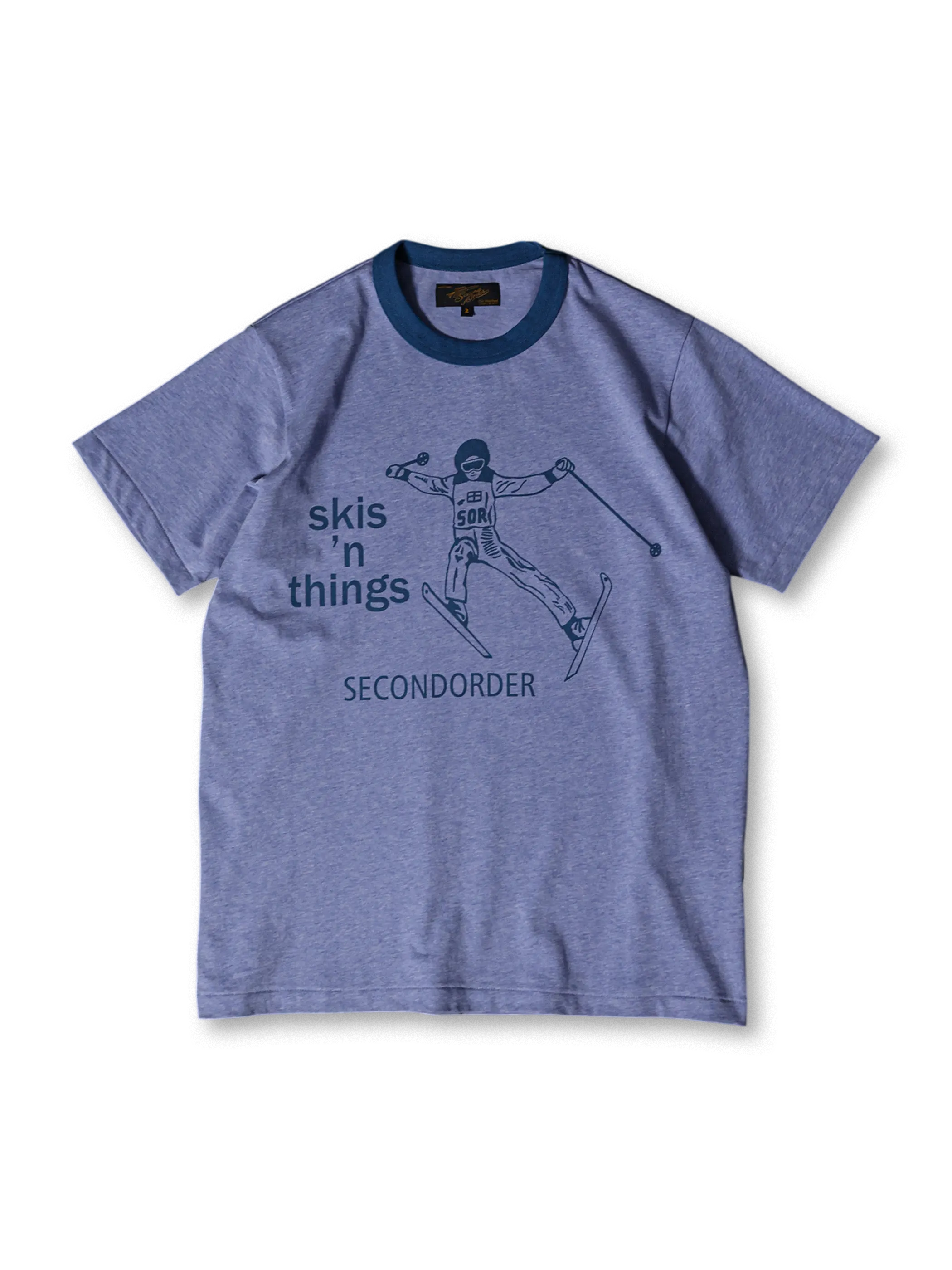 230g高密度コットンと抜き印刷プリントが特徴のリンガーTシャツ