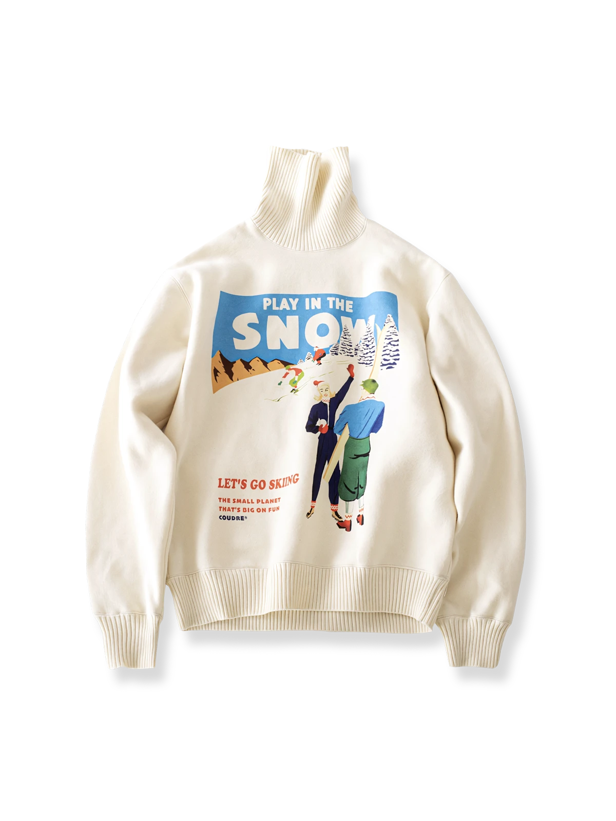 スキープリントのタートルネックセーター