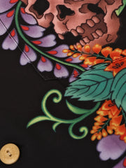 スカルフローラル アロハシャツ