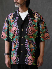 スカルフローラル アロハシャツ