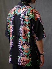 スカルフローラル アロハシャツ