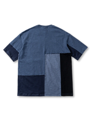 スラブコットンパネルショートスリーブTシャツ