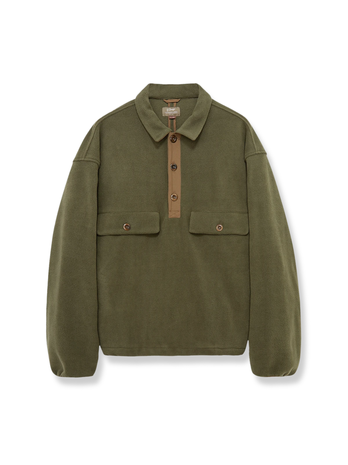 スナップボタン付きシェルパフリースプルオーバーの製品イメージ