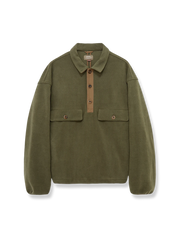 スナップボタン付きシェルパフリースプルオーバーの製品イメージ