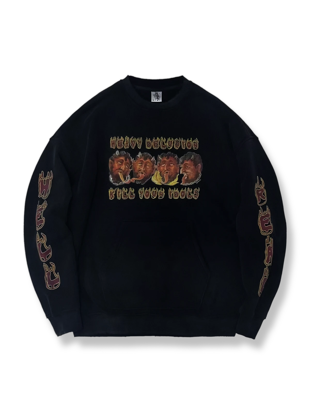 スプレーダイと破壊加工が特徴のヴィンテージフリーススウェット