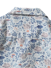 リス&ドングリプリントキューバカラーアロハシャツ