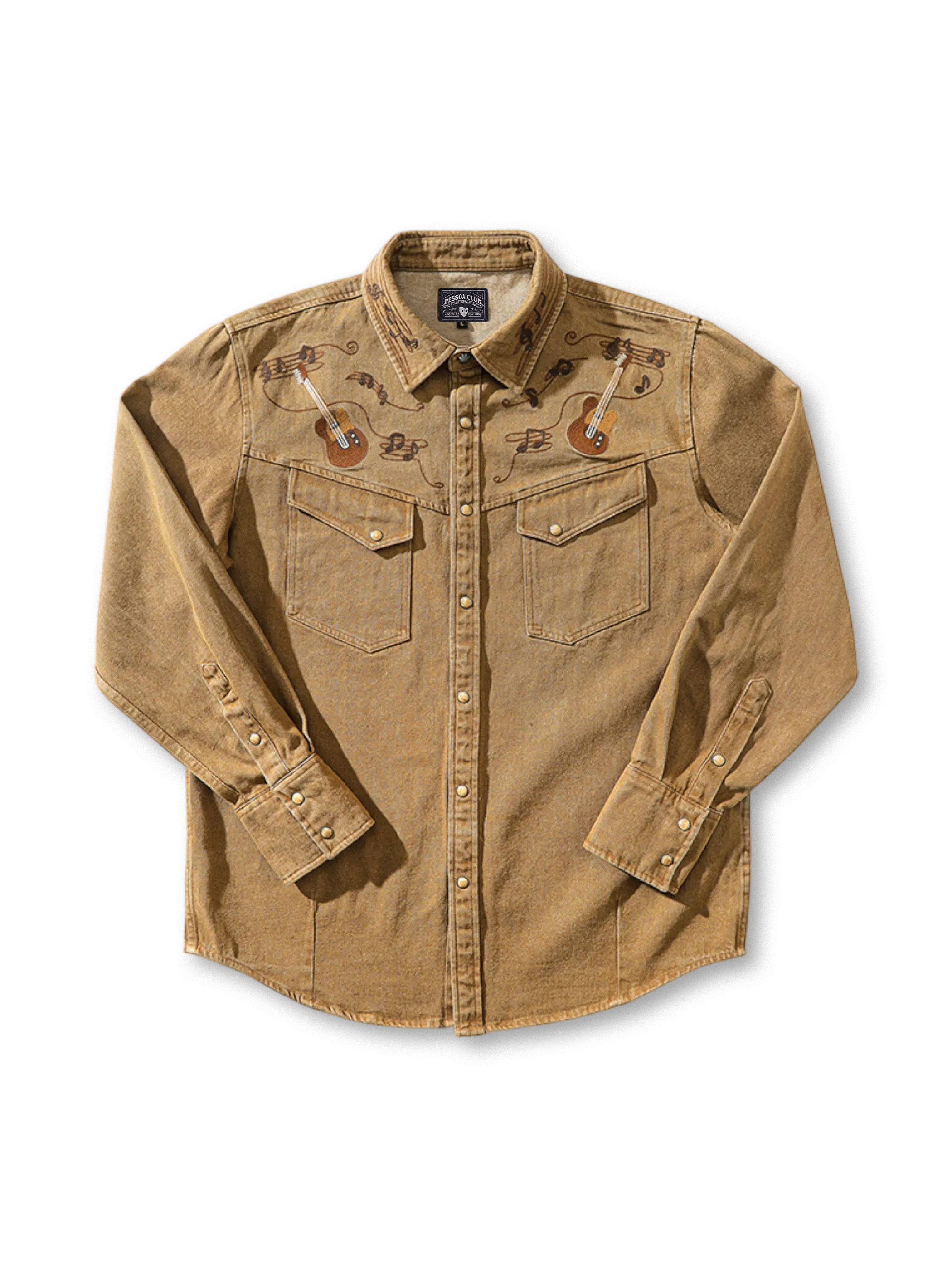 SRVテキサスフラッド刺繍ウエスタンシャツ全体像