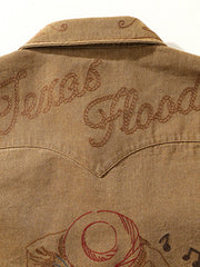 SRVテキサスフラッド刺繍ウエスタンシャツ