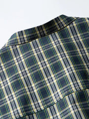 スタンドカラーグリッドチェックシャツ