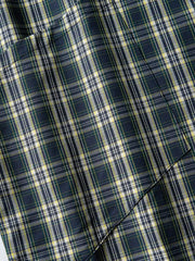 スタンドカラーグリッドチェックシャツ