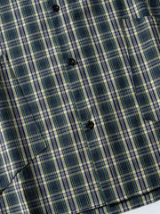 スタンドカラーグリッドチェックシャツ