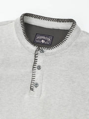 ステッチエッジヘンリーネックポロシャツ