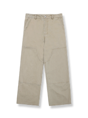 ヴィンテージカーキカラーのストレートワークパンツ