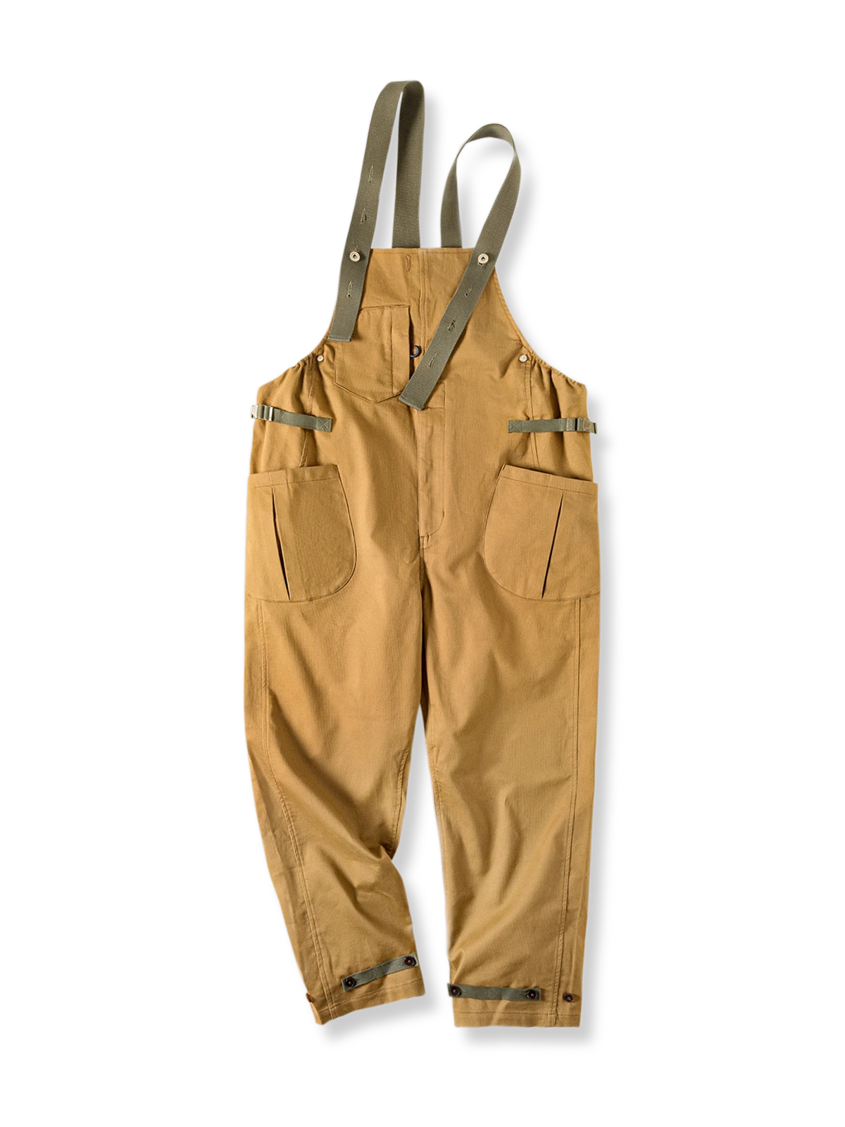 ストレッチ カーキオーバーオール