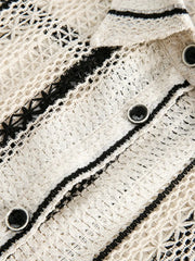 ストライプオープンワークシャツ