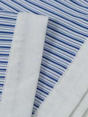 ブルー&ホワイトストライプスタンドカラーシャツ