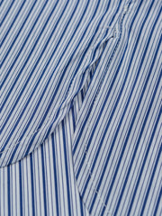 ブルー&ホワイトストライプスタンドカラーシャツ