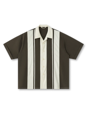 ストライプパネルキューバカラーシャツ正面画像