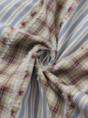 ストライプパッチワークオーバーサイズ長袖シャツ