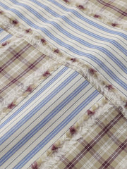 ストライプパッチワークオーバーサイズ長袖シャツ