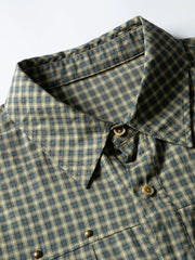 スタッズ付きグリッドチェックシャツ