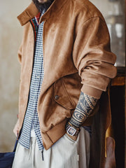 スエード調 ハリントン G9 ジャケット