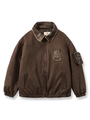 スエード調素材と多ポケット仕様の中綿ジャケット