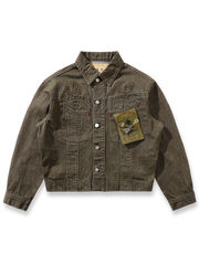 硫化染めセルビッジデニムのライダースジャケット