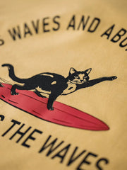 サーフィングキャット発泡プリントTシャツ