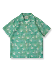 スワンプリントリネンキューバシャツ。